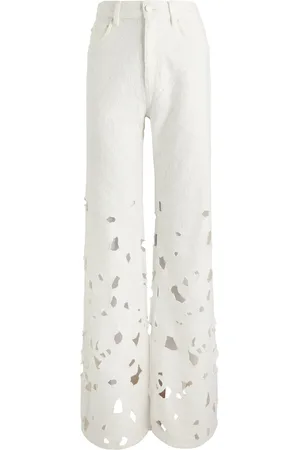 ALICE+OLIVIA Weezy Floral-embroidered Wide-leg Jeans - - 25 (W25 / UK6 / XS)