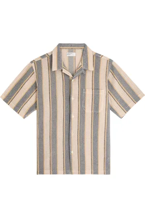 Universal Works Road Striped-intarsia Cotton-knit Shirt - - L