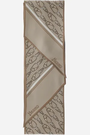 HERNO Scarf In Iconic Print Silk - Female Scarves Tu
