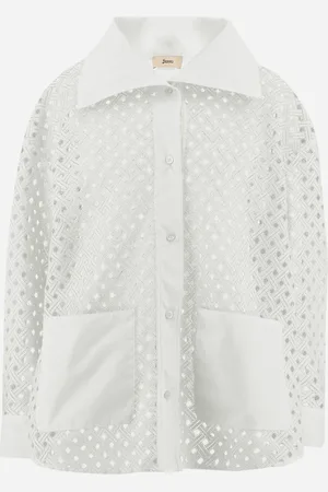 HERNO Shacket In Crochet Lace And New Techno Taffeta - Female Shackets 38