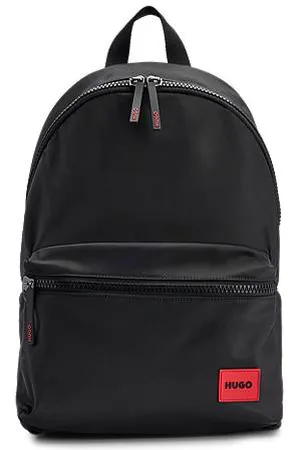 HUGO BOSS Backpack in matte fabric with red logo label