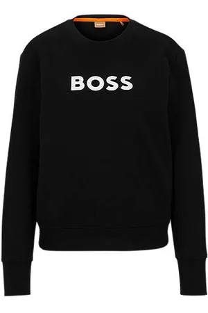HUGO BOSS Cotton-terry sweatshirt with contrast logo