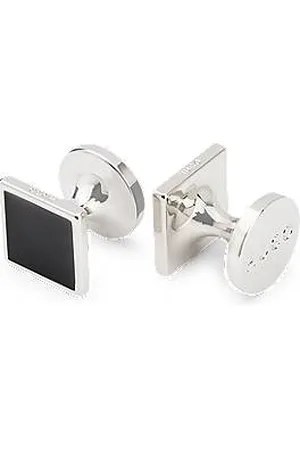 HUGO BOSS Square cufflinks with enamel core and logo