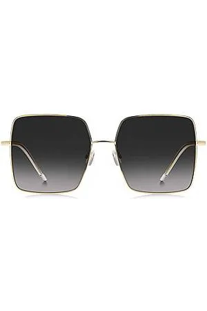 HUGO BOSS Square-frame sunglasses in lightweight titanium