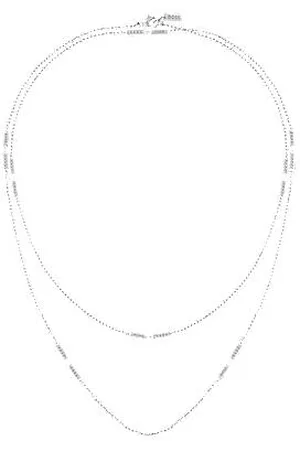 HUGO BOSS Silver-tone necklace with crystal-studded stations