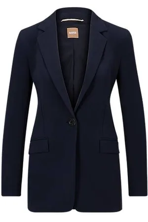 HUGO BOSS Relaxed-fit jacket in crease-resistant Japanese crepe