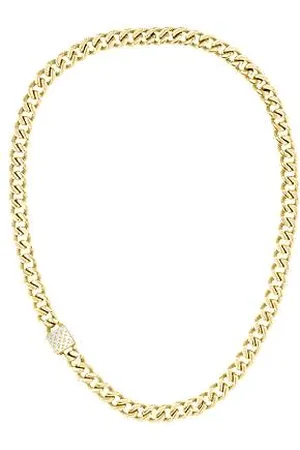 HUGO BOSS Gold-tone textured-chain necklace with monogram closure