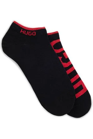 HUGO BOSS Two-pack of cotton-blend ankle socks with logos