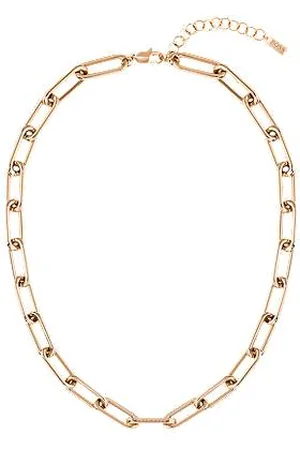 HUGO BOSS Gold-tone necklace with tubular links