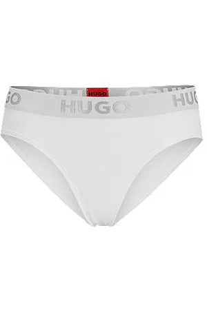 HUGO - Triple-pack of string briefs in stretch modal with logo waistband
