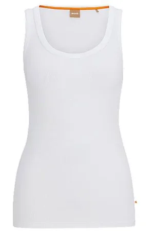 HUGO BOSS Stretch-cotton slim-fit vest with ribbed structure