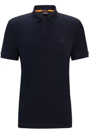 HUGO BOSS Slim-fit stretch-cotton polo shirt with logo patch