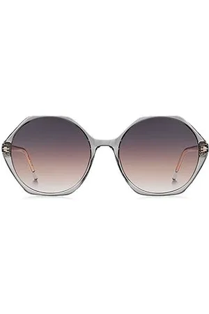 HUGO BOSS Transparent-acetate sunglasses with hexagonal frames