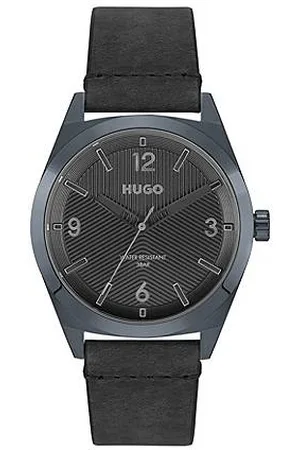 HUGO BOSS Grey-plated watch with textured dial