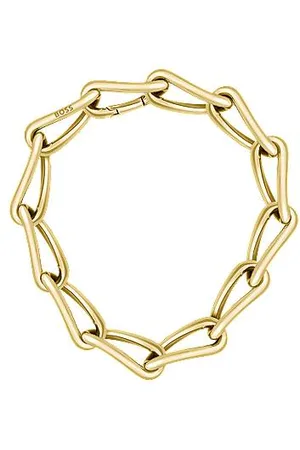 HUGO BOSS Gold-tone necklace with twisted tubular links
