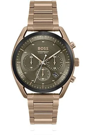 HUGO BOSS Green-dial watch with steel bracelet