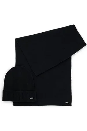 HUGO BOSS Ribbed scarf and beanie hat gift set