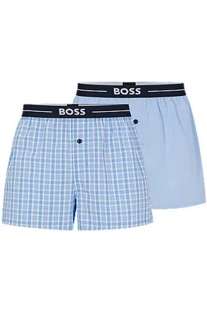 HUGO BOSS Two-pack of cotton pyjama shorts with logo waistbands
