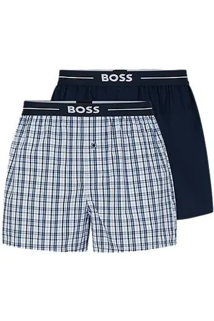 HUGO BOSS Two-pack of cotton pyjama shorts with logo waistbands