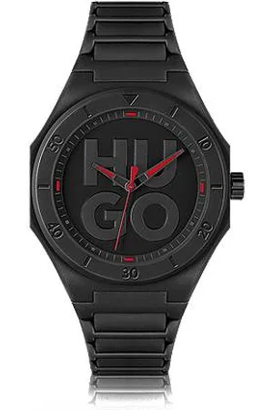 HUGO BOSS Watch with silicone strap and stacked-logo dial