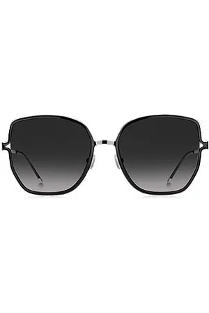 HUGO BOSS Frame sunglasses with forked temples and branded chain