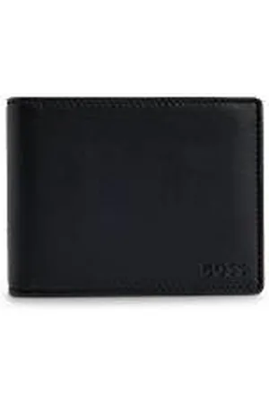 HUGO BOSS Leather trifold wallet with emed logo and coin pocket