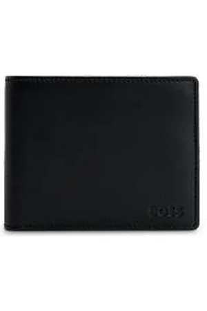 HUGO BOSS Leather billfold wallet with emed logo and coin pocket