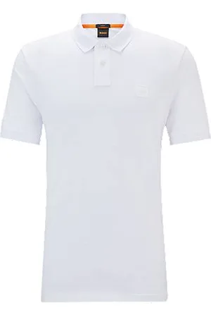 HUGO BOSS Slim-fit stretch-cotton polo shirt with logo patch
