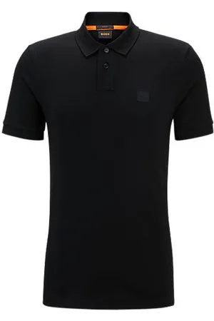 HUGO BOSS Slim-fit stretch-cotton polo shirt with logo patch