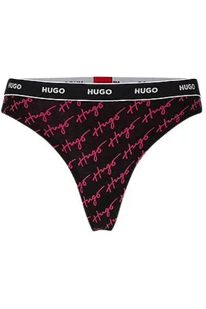 HUGO - String briefs in stretch modal with logo waistband