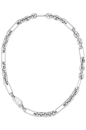 HUGO BOSS Polished-link necklace with monogram element