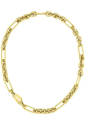 HUGO BOSS Polished-link necklace with monogram element