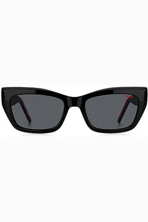 HUGO BOSS Acetate sunglasses with signature-red layered temples