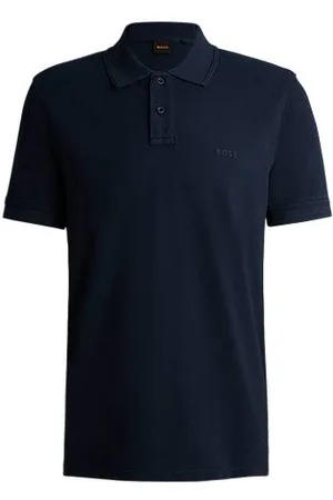 HUGO BOSS Cotton-piqué polo shirt with logo print