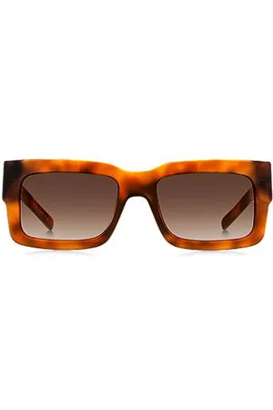 HUGO BOSS Havana-acetate sunglasses with Double B monogram