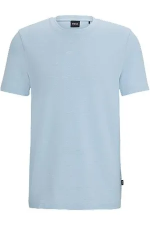 HUGO BOSS Cotton-blend T-shirt with bubble-jacquard structure