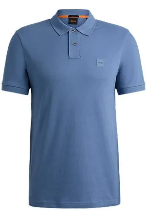 HUGO BOSS Slim-fit stretch-cotton polo shirt with logo patch