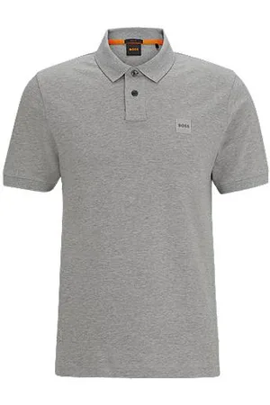 HUGO BOSS Slim-fit stretch-cotton polo shirt with logo patch