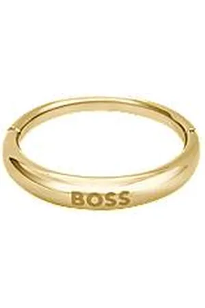 HUGO BOSS Gold-tone ring with logo detail