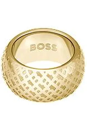 HUGO BOSS Gold-tone ring with engraved monograms