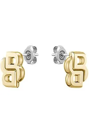 HUGO BOSS Gold-tone earrings with Double B monogram