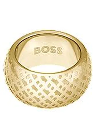 HUGO BOSS Gold-tone ring with engraved monograms