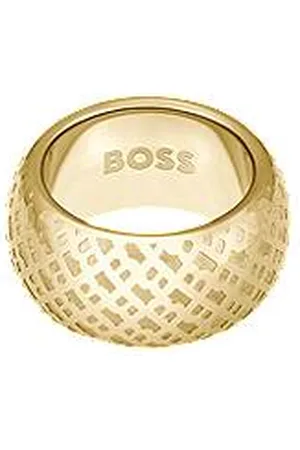 HUGO BOSS Gold-tone ring with engraved monograms