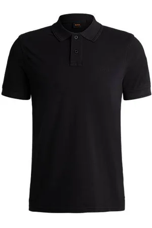 HUGO BOSS Cotton-piqué polo shirt with logo print