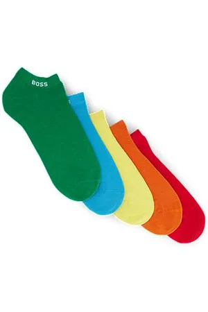 HUGO BOSS Five-pack of unisex ankle socks with branded cuffs