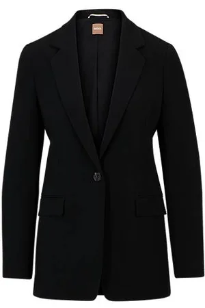 HUGO BOSS Regular-fit jacket in crease-resistant crepe