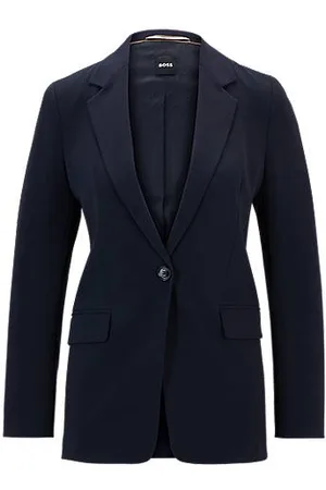 HUGO BOSS Regular-fit jacket in crease-resistant crepe