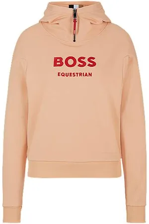 HUGO BOSS Equestrian zip-up hoodie with silicone logo patch