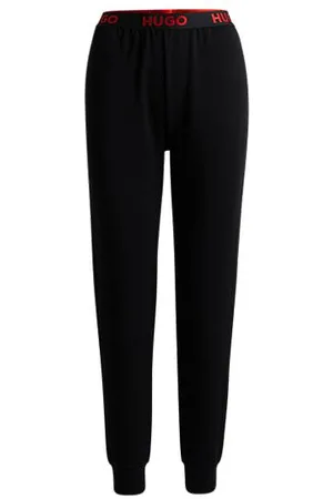 HUGO BOSS Cotton-blend tracksuit bottoms with logo waistband