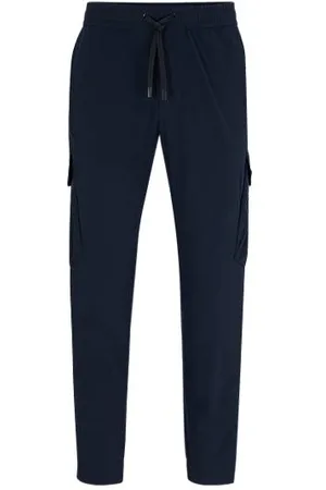 HUGO BOSS Tapered-fit trousers in easy-iron stretch poplin